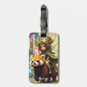 Fantasy Cute Wilde Panda Rit Bagagelabel (Achterkant verticaal)