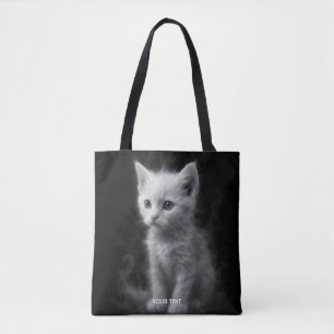 Fantasy Cute Witte Rook Kitten Draagtas
