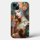 Fantasy dame met luit & vlinder vogel Case-Mate iPhone case (Achterkant)