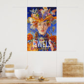 Fantasy Damesportret Kunstprint Vlinderhoed Poster (Keuken)