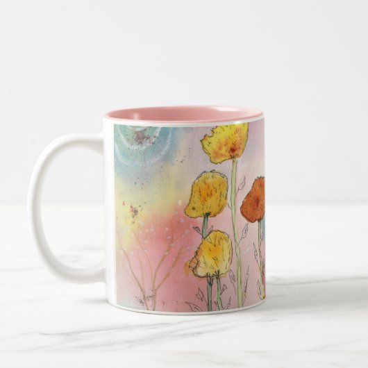 Fantasy Dandelion Waterverf Design Coffee Mok (Links)