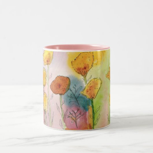Fantasy Dandelion Waterverf Design Coffee Mok (Center)