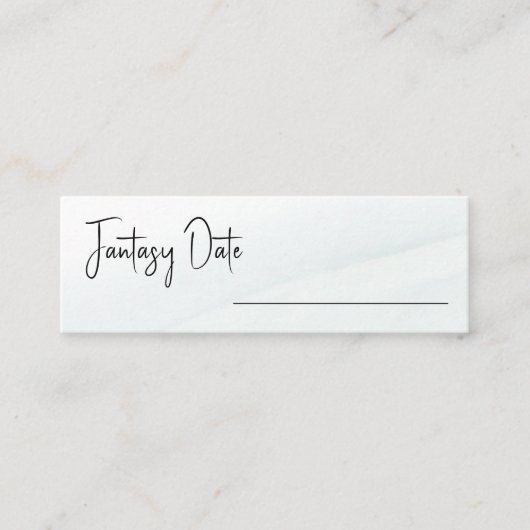 Fantasy Date Green Wash Vrijgezellenfeest Game Kaa Mini Visitekaartje (Voorkant)