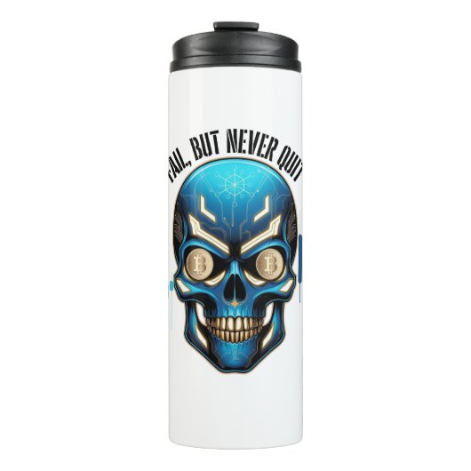 Fantasy Design | Crypto Btc | Motivation | Blue Thermosbeker (Voorkant)