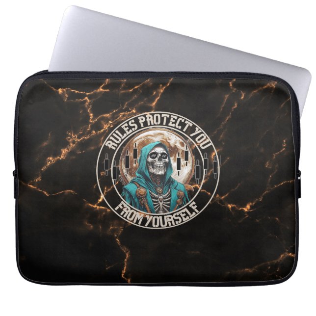 Fantasy Design marble | Grim Reaper | Motivation Laptop Sleeve (Voorkant)