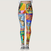 FANTASY DESIGNER COLLAGE LEGGINGS (Voorkant)