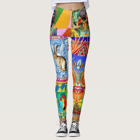 FANTASY DESIGNER COLLAGE LEGGINGS (Voorkant)