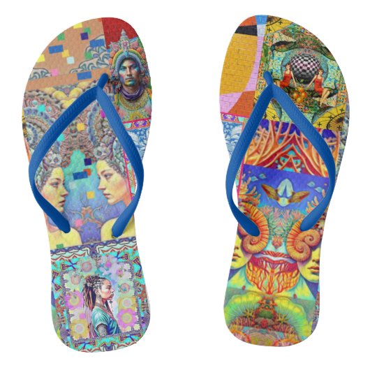 FANTASY DESIGNER COLLAGE TEENSLIPPERS (Voetbed)