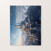Fantasy digitaal kasteel in de bergen legpuzzel (Verticaal)