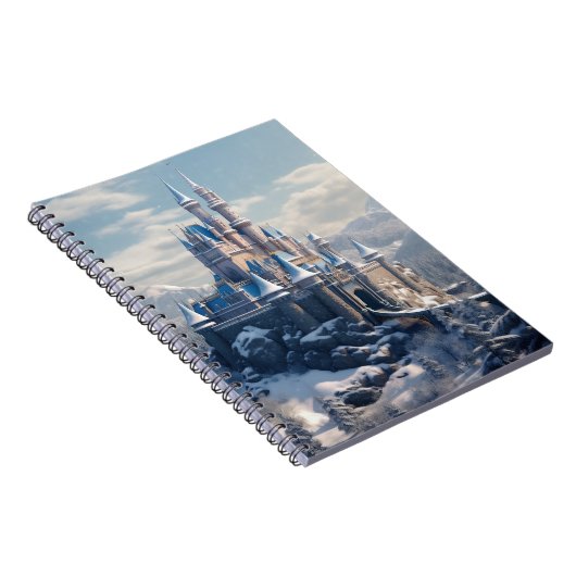 Fantasy digitaal kasteel in de bergen notitieboek (Rechterzijde)