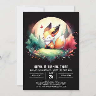 Fantasy Digital Fox Verjaardag Kaart