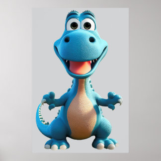 Fantasy Dinosaur Poster