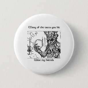 Fantasy Discgolf Boom Ent Gestileerde Lichte Kleur Ronde Button 5,7 Cm