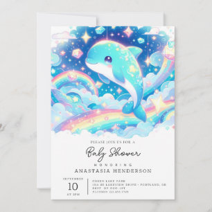 Fantasy Dolphin Baby shower Kaart