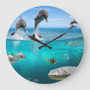 Fantasy Dolphins Wall Clock Grote Klok