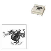 Fantasy Draak Ex Libris Bibliotheekboek Rubberstempel (Gestempeld)