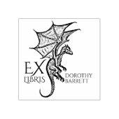 Fantasy Dragon, aangepaste ex libris boek Rubberstempel (Afrduk)