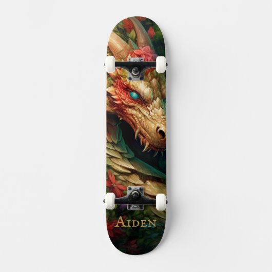 Fantasy Dragon aangepaste naam skateboard (Voorkant)
