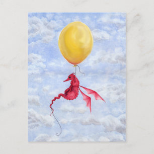 Fantasy Dragon Art Briefkaart - omhoog in de lucht