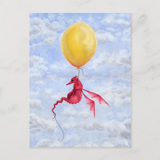 Fantasy Dragon Art Briefkaart - omhoog in de lucht (Voorkant)