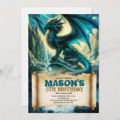 Fantasy Dragon Birthday Invitation (Devant / Derrière)