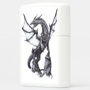 Fantasy Dragon Black en White Tekening