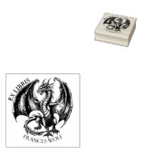  Fantasy Dragon Ex Libris Bibliotheek Boekplaat Rubberstempel (Gestempeld)