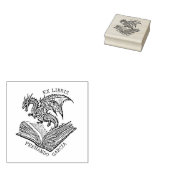 Fantasy Dragon Ex Libris Rubberstempel (Gestempeld)