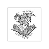Fantasy Dragon Ex Libris Rubberstempel (Afrduk)