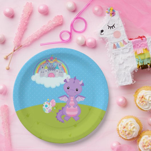 Fantasy Dragon Kinder Partij Papieren Bordje (Feest)