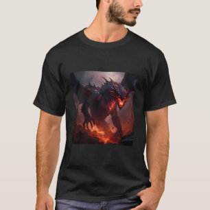 Fantasy Dragon Middeleeuws Gaming Mystiek Vuur Cre T-shirt