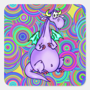 Fantasy Dragon Vierkante Sticker