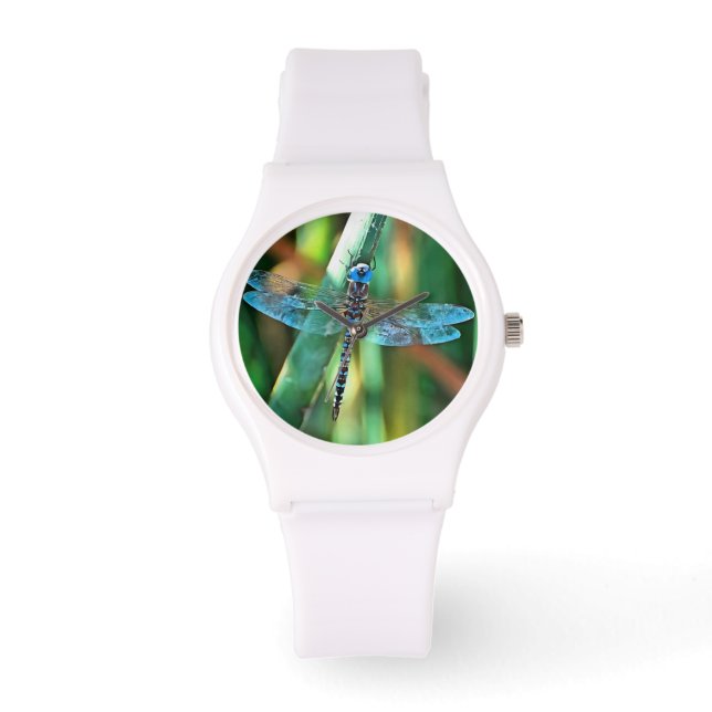 Fantasy Dragonfly in Turquoise en Black Horloge (Voorkant)