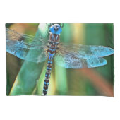 Fantasy Dragonfly in Turquoise en Black Kussensloop (Voorkant-Links)