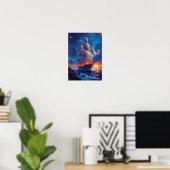 Fantasy Dragonfly Ship Poster (Thuiskantoor)