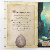 Fantasy Dragons en Castle Fairytale Wedding Drieluik Uitnodiging (Binnenzijde eerst)