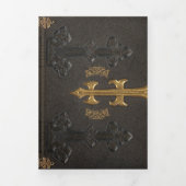 Fantasy Dragons en Castle Fairytale Wedding Drieluik Uitnodiging (Cover)