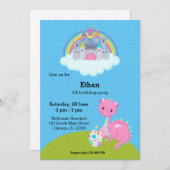 Fantasy Draken Kinderfeestje Kaart (Voorkant / Achterkant)