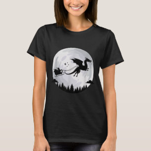 Fantasy Draken Maan Slede, Sinterklaas Getrokken D T-shirt