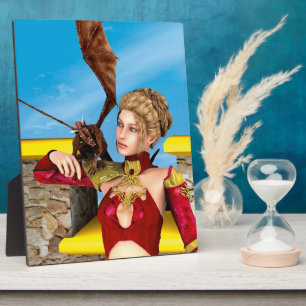 Fantasy Draken Prinses Digitale Kunst Fotoplaat
