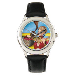 Fantasy Draken Prinses Digitale Kunst Horloge