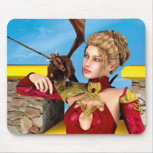Fantasy Draken Prinses Digitale Kunst Muismat