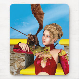Fantasy Draken Prinses Digitale Kunst Muismat