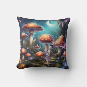 Fantasy Dream World Fairy en paddenstoelen Kussen