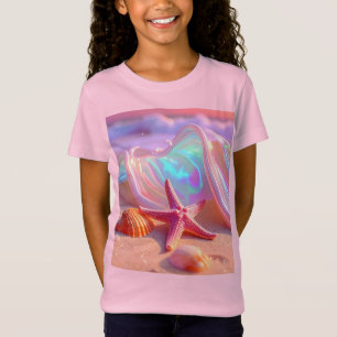 Fantasy Droomstrand Met Mooie Roze Zeester T-shirt