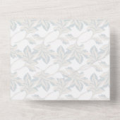Fantasy Dusty Blue Floral Winter All In One Uitnodiging (Achterkant)