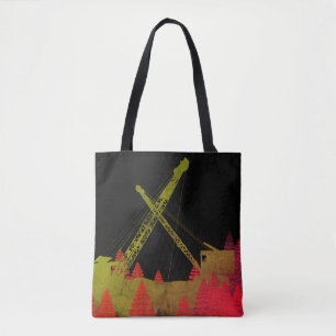 Fantasy, een kleurrijke hijswerker tote bag