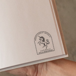Fantasy Eenhoorn Bibliotheek Van de Bibliotheek Va Rubberstempel