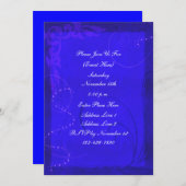 Fantasy Electric Blue Swirl Design Party Kaart (Voorkant / Achterkant)