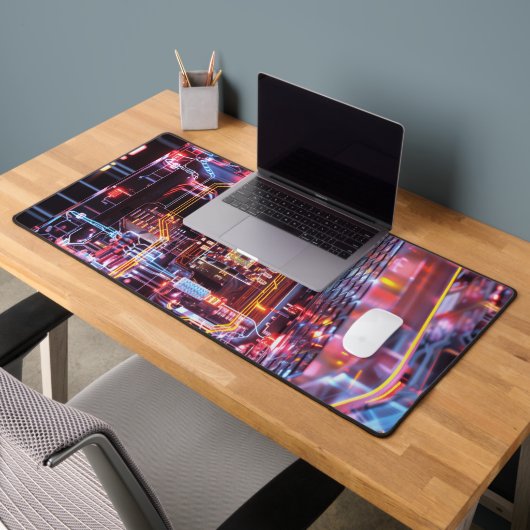 Fantasy Electro Neon Glass Laptop Digitale Kunst Bureaumat (Kantoor 2)